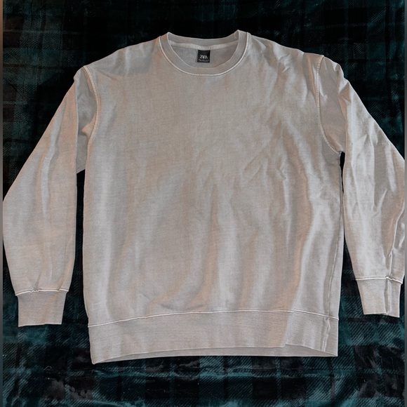 Zara Men’s Crewneck, Washed Stone Grey finish, Size L - Picture 1 of 3